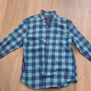 Vineyard Vines Blue Checkered Flannel Men's Shirt